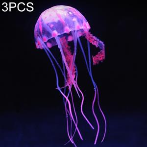 huismerk 3 STKS aquarium artikelen decoratie silicone simulatie fluorescerende sucker kwallen grootte: 3.5 * 11cm (roze)