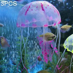 huismerk 3 STKS aquarium artikelen decoratie silicone simulatie fluorescerende sucker kwallen grootte: 5 * 17cm (paars)