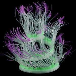 huismerk Aquarium Fish Tank Landscaping Decoratie Silicagel Simulatie Software Coral Fluorescente Anemone Grootte: 50cm (Paars)