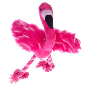 Zooplus Exclusive Hondenspeeltje Flamingo Met Touw 1 stuk