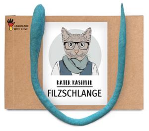 Kater Kasimir handgerollte XL Filzschlange (ca. 50cm) aus echtem Wollfilz