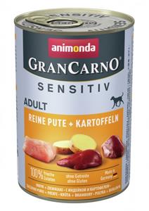 Voordeelpakket: 24x400g Animonda GranCarno Adult Sensitive Puur Kalkoen & Aardappelen Honden Natvoer