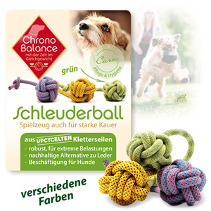 ChronoBalance Upcycled Hundespielzeug Schleuderball grün