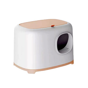 Petlux Clean Katzentoilette mit Deckel – Khaki – L – 58 x 38 x 38 cm