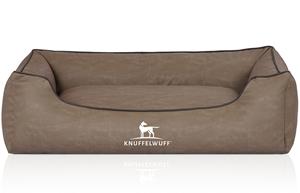 Knuffelwuff Hundebett Scottsdale aus Kunstleder stone clay M-L