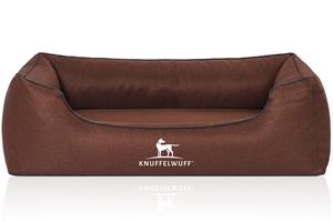 Knuffelwuff Orthopädisches Hundebett Wippo aus Velours mit Handwebcharakter braun M-L