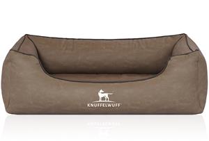 Knuffelwuff Orthopädisches Hundebett Rockland aus Kunstleder stone clay M-L