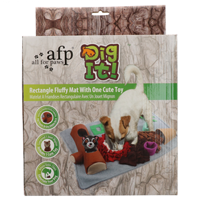 All For Paws Dig it - Rectangle Fluffy mat with cute toy