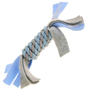 LITTLE RASCALS flostouw spoel met fleece blauw 22X5X5 CM