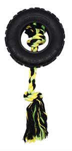 HAPPY PET Grrrelli tyre tugger zwart / groen 26X9,5X4 CM