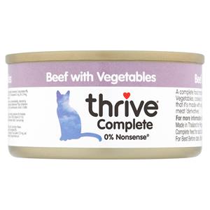 Thrive 12 x 75 g Adult Wet Complete Cat Food Kattenvoer - Rund met Groenten