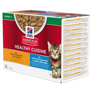 Hill's Science Plan Kitten Healthy Cuisine met Kip & Oceaanvis - 12 x 80 g