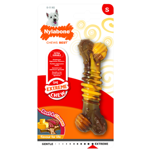 Beißring Für Hunde Nylabone Dura Chew Fleisch Käse Natürlich 