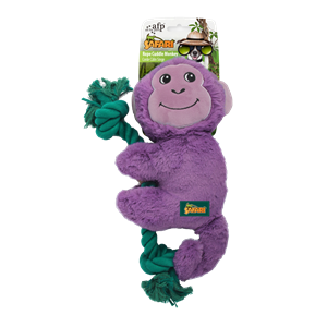 All for Paws Safari Rope Cuddle Monkey - Hondenspeelgoed - 31 cm Paars