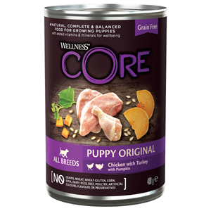 Wellness Core Grain Free 95 Puppy - Hondenvoer - Kip Kalkoen Pompoen 400 g