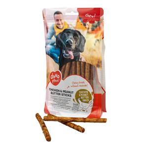 Duvo+ Chew! Kip en Pindakaas Sticks | hondensnacks Large 2 stuks