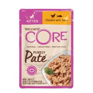 Wellness Core Purely Pate Kitten - Kattenvoer - Kip Tonijn Eend 85 g