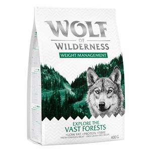 Wolf of Wilderness Graanvrij Droogvoer voor een Probeerprijs! "Explore The Vast Forests" - Weight Management (400 g)