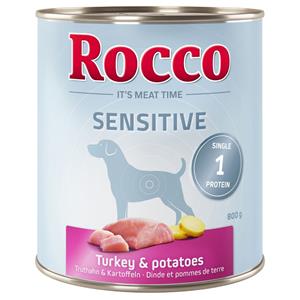 Rocco 6x800g Sensitive Kalkoen & Aardappel  Hondenvoer