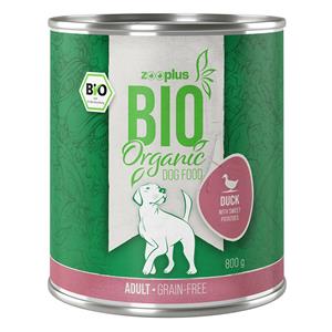 Zooplus Bio 6x800g Eend met Zoete Aardappel en Courgette (graanvrij)  Hondenvoer