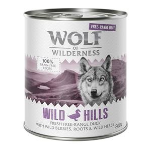12x800g Wild Hills Scharreeend Wolf of Wilderness Hondenvoer nat