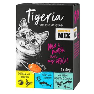 24x50g Mix (3 Smaken) Tigeria Smoothie Kattensnacks