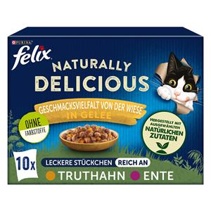 Gemengd pakket Felix Naturally Delicious 10 x 80 g - Gevogelte-selectie in gelei