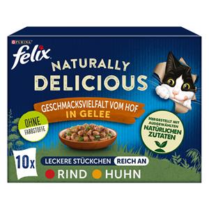 Felix Gemengd pakket  Naturally Delicious 10 x 80 g - Farm-selectie in gelei