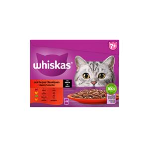 Whiskas 7+ Classic Selectie In Saus Maaltijdzakjes Multipack - Kattenvoer - 12x85 g