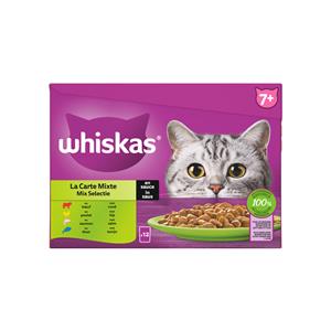 Whiskas 7+ Mix Selectie In Saus Maaltijdzakjes Multipack - Kattenvoer - 12x85 g