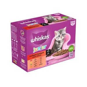 Whiskas Junior Classic Selectie In Saus Maaltijdzakjes Multipack - Kattenvoer - 12x85 g
