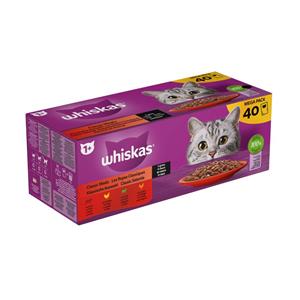 Whiskas 1+ Classic Selectie In Saus Maaltijdzakjes Multipack - Kattenvoer - 40x85 g