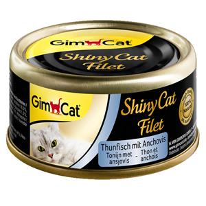 GimCat ShinyCat kattenvoer 6 x 70 g - Tonijn & Ansjovis