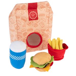 Zooplus Hondenspeelgoed Squeaky Burger Menu - 4-delige Set