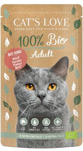 6x100g Cat's Love Organic Beef Kattenvoer Nat