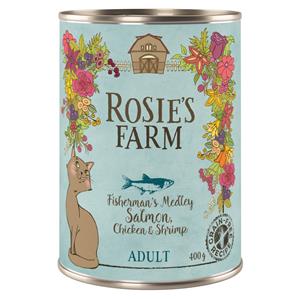 Rosie's Farm Adult 6 x 400 g - Zalm & kip met garnalen