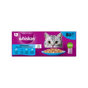 Whiskas 1+ Selectie In Gelei Maaltijdzakjes Multipack - Kattenvoer - Vis 80x85 g
