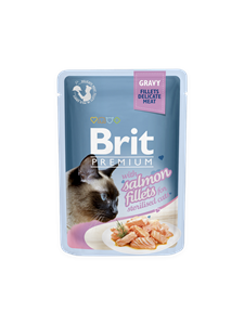 Brit Premium Pouches Fillets In Gravy Salmon 85 Gram