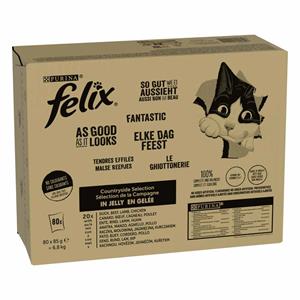 Felix Elke Dag Feest Kattenvoer Voordeelpakket 80 x 85 g - Kip