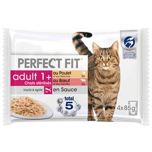 52x85g Sterilised Adult 1+ Vlees Perfect Fit Kattenvoer