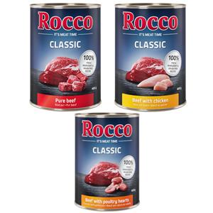 Rocco 6x400g Classic Mix Puur Rund, Rund/Gevogeltehart, Rund/Kip  Hondenvoer nat