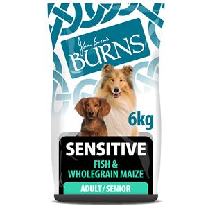 Burns Adult & Senior Sensitive - Vis & Volkoren Maïs - Dubbelpak: 2 x 6kg
