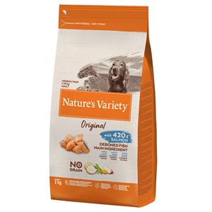 Nature’s Variety Nature's Variety Original No Grain Medium Adult Zalm Hondenvoer - Voordelig pakket: 2 x 2 kg
