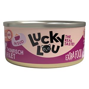 18x70g Lucky Lou Extrafood Filet in Bouillon Tonijnfilet kattenvoer nat