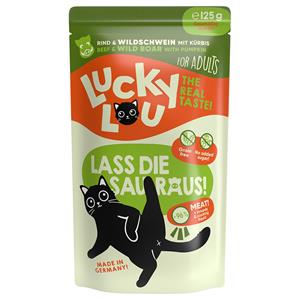 16x 125g Lucky Lou Adult Rundvlees & wild zwijn kattenvoer