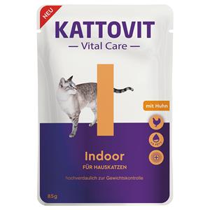 Kattovit Vital Care 6x85g  Indoor Pouches met Kip nat kattenvoer