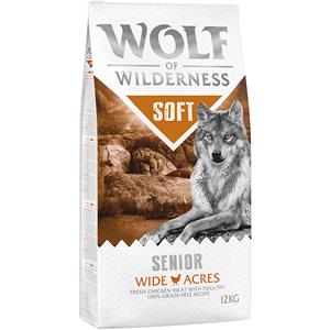 Wolf of Wilderness 12kg Senior 'Soft Wide Acres' Kip  Hondenvoer