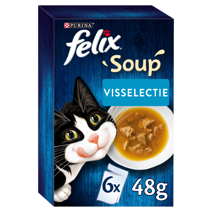 Felix Soup Vis Selectie - Kattenvoer - Kabeljauw Tonijn Schol 6x48 g