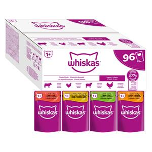 Whiskas Jumbopack  1+ Adult Maaltijdzakjes 96 x 85 g - Klassieke selectie in saus