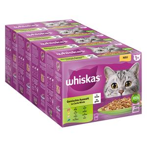 Whiskas Voordeelverpakking  1+ Adult Maaltijdzakjes 48 x 85 g - Gemengde selectie in gelei